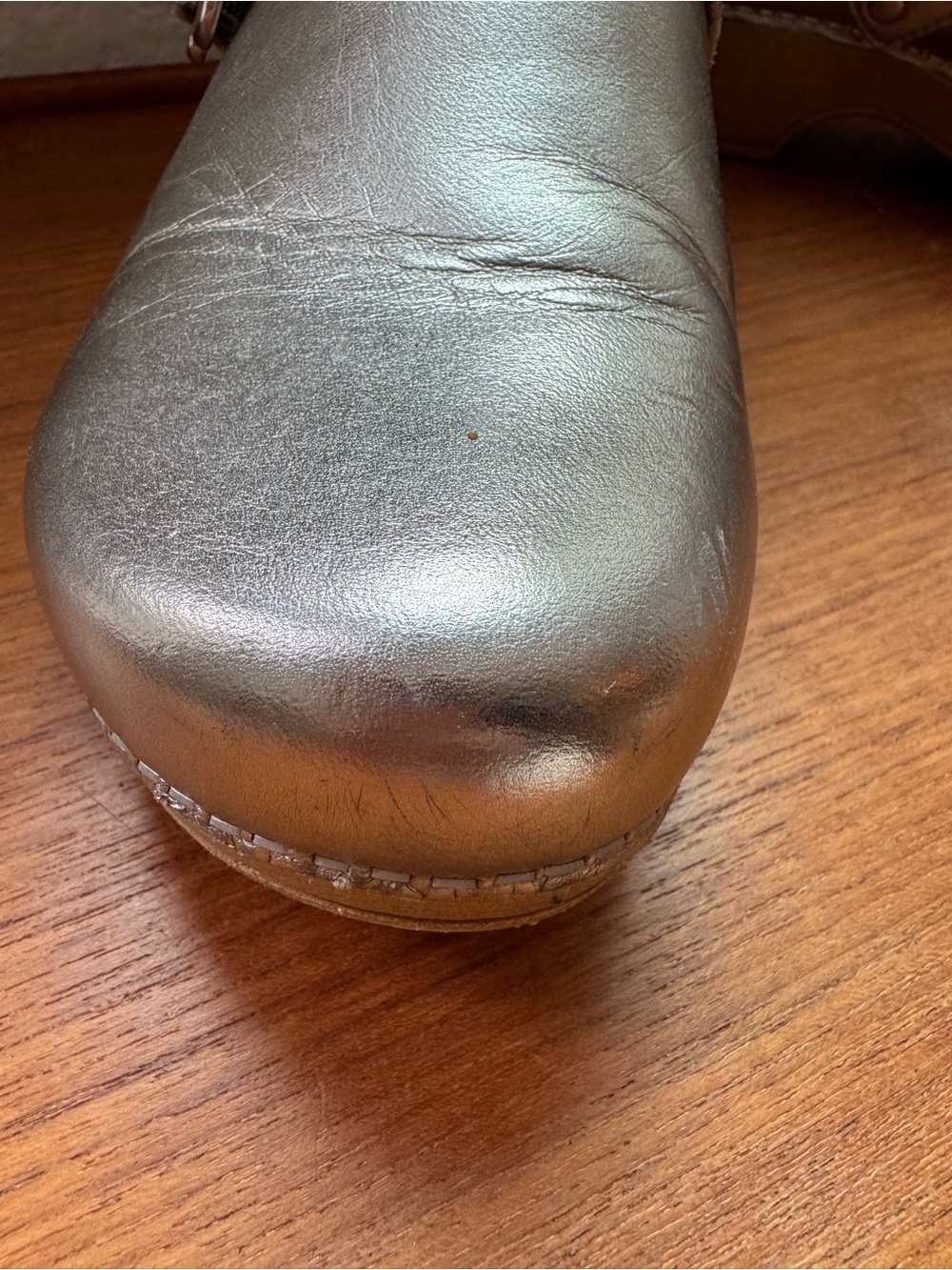 Madewell x Dansko Metallic Leather Clog - sold as gold but appears more silver - Picture 5 of 12